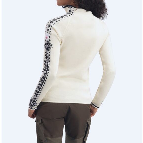 DALE OF NORWAY Geilo Sweater Merino Wool Nordic Half Zip in Cream Women’s Medium - Picture 4 of 14